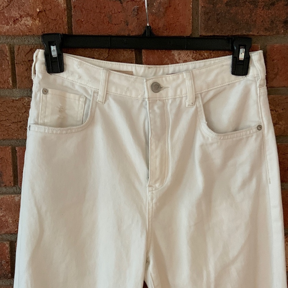 LAST CHANCE! Pilcro Women's Joey High Rise Wide Leg White Jeans - Picture 3 of 9